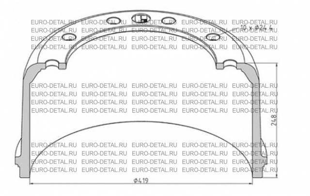 Барабан тормозной ROR 419/198/247мм (21018986 / 266.538-00A)