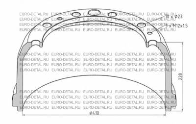Барабан тормозной МВ передний 410/172/228мм (3834230201 / 3054210001 / 016.412-00)