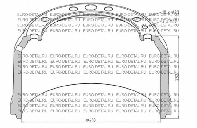 Барабан тормозной Сетра задний 410/230/281мм (179252011411С / 056.617-00)